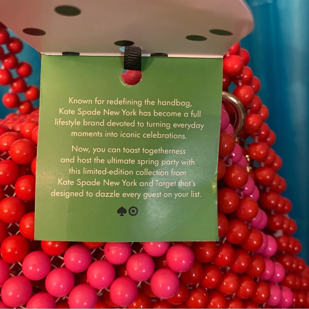 ❤️Price Drop❤️Kate Spade Red and Pink Mini Bag with Beaded Design - Picture 9 of 9